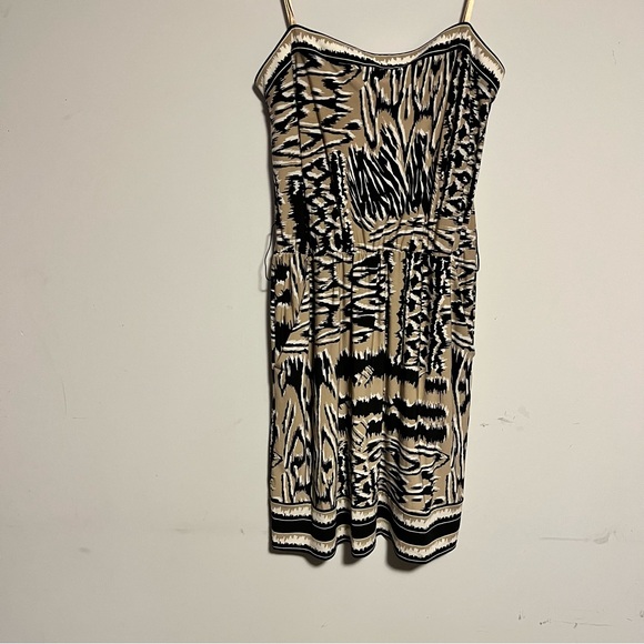 BCBG Max Azria Strapless Pockets Dress Animal Print Size Medium M - Picture 1 of 9